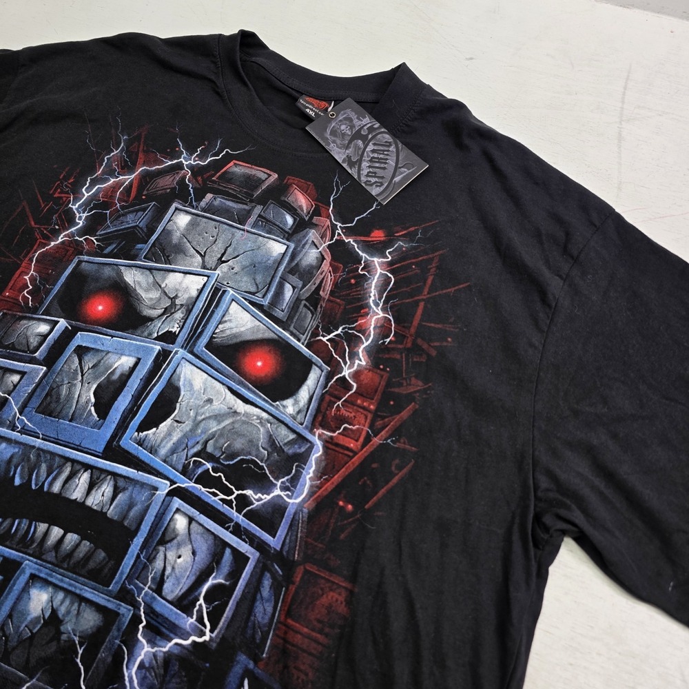 Spiral Direct "Death By TV" Graphic T Shirt Mens 4XL Skull Horror Goth New NWT - Picture 3 of 9